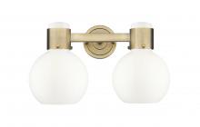 Innovations Lighting 464-2W-BB-G464B-7GW - Lawton Sphere - 2 Light - 17 inch - Brushed Brass - Bath Vanity Light