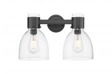 Innovations Lighting 464-2W-BK-G464D-7CL - Lawton Bell - 2 Light - 17 inch - Matte Black - Bath Vanity Light