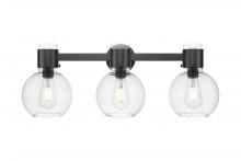 Innovations Lighting 464-3W-BK-G464B-7SDY - Lawton Sphere - 3 Light - 27 inch - Matte Black - Bath Vanity Light