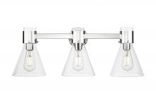 Innovations Lighting 464-3W-PN-G464C-7CL - Lawton Cone - 3 Light - 27 inch - Polished Nickel - Bath Vanity Light