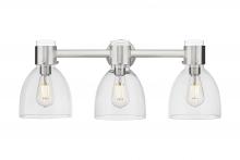 Innovations Lighting 464-3W-SN-G464D-7CL - Lawton Bell - 3 Light - 27 inch - Satin Nickel - Bath Vanity Light
