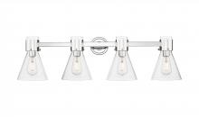 Innovations Lighting 464-4W-PN-G464C-7CL - Lawton Cone - 4 Light - 27 inch - Polished Nickel - Bath Vanity Light