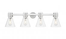 Innovations Lighting 464-4W-SN-G464C-7CL - Lawton Cone - 4 Light - 27 inch - Satin Nickel - Bath Vanity Light