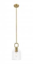 Innovations Lighting 485-1S-BB-G487-6CL - Hudson - 1 Light - 6 inch - Brushed Brass - Mini Pendant