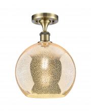 Innovations Lighting 516-1C-AB-G128-10 - Athens - 1 Light - 10 inch - Antique Brass - Semi-Flush Mount