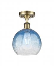 Innovations Lighting 516-1C-AB-G483-8SB - Brookhaven Globe - 1 Light - 8 inch - Antique Brass - Semi-Flush Mount