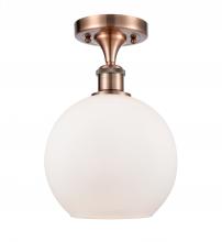 Innovations Lighting 516-1C-AC-G121 - Athens - 1 Light - 8 inch - Antique Copper - Semi-Flush Mount