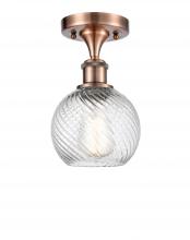 Innovations Lighting 516-1C-AC-G1214-6 - Small Twisted Swirl 1 Light Semi-Flush Mount part of the Ballston Collection