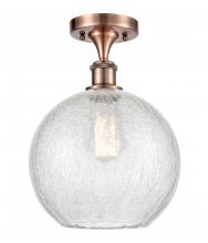 Innovations Lighting 516-1C-AC-G125-10 - Athens - 1 Light - 10 inch - Antique Copper - Semi-Flush Mount