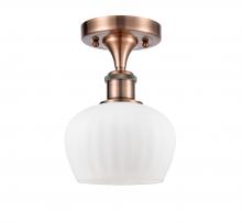 Innovations Lighting 516-1C-AC-G91 - Fenton - 1 Light - 7 inch - Antique Copper - Semi-Flush Mount