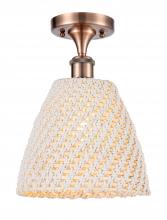 Innovations Lighting 516-1C-AC-NBD-9-NAT - Bristol Natural - 1 Light - 6 inch - Antique Copper - Semi-Flush Mount