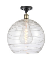 Innovations Lighting 516-1C-BAB-G1213-14CL - Athens Deco Swirl - 1 Light - 14 inch - Black Antique Brass - Semi-Flush Mount