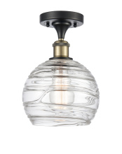 Innovations Lighting 516-1C-BAB-G1213-8CL - Athens Deco Swirl - 1 Light - 8 inch - Black Antique Brass - Semi-Flush Mount
