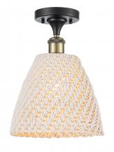 Innovations Lighting 516-1C-BAB-NBD-9-NAT - Bristol Natural - 1 Light - 6 inch - Black Antique Brass - Semi-Flush Mount