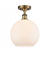 Innovations Lighting 516-1C-BB-G121-10-LED - Athens - 1 Light - 10 inch - Brushed Brass - Semi-Flush Mount