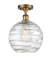 Innovations Lighting 516-1C-BB-G1213-10CL - Athens Deco Swirl - 1 Light - 10 inch - Brushed Brass - Semi-Flush Mount