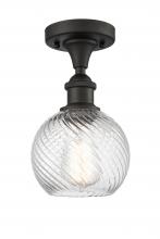 Innovations Lighting 516-1C-OB-G1214-6 - Small Twisted Swirl 1 Light Semi-Flush Mount part of the Ballston Collection