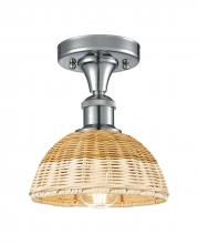 Innovations Lighting 516-1C-PC-NBD2-75-NAT - Bristol Natural II - 1 Light - 8 inch - Polished Chrome - Semi-Flush Mount