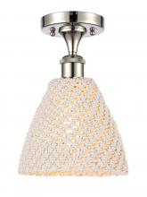 Innovations Lighting 516-1C-PN-NBD-75-NAT - Bristol Natural - 1 Light - 6 inch - Polished Nickel - Semi-Flush Mount