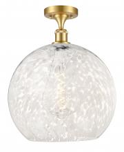 Innovations Lighting 516-1C-SG-G1216-14WM - White Mouchette - 1 Light - 14 inch - Satin Gold - Semi-Flush Mount