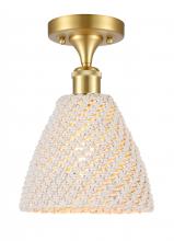 Innovations Lighting 516-1C-SG-NBD-75-NAT - Bristol Natural - 1 Light - 6 inch - Satin Gold - Semi-Flush Mount