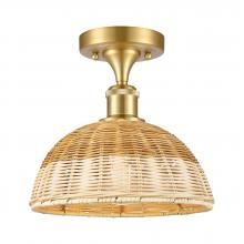 Innovations Lighting 516-1C-SG-NBD2-9-NAT - Bristol Natural II - 1 Light - 9 inch - Satin Gold - Semi-Flush Mount