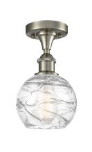 Innovations Lighting 516-1C-SN-G1213-6CL - Athens Deco Swirl - 1 Light - 6 inch - Brushed Satin Nickel - Semi-Flush Mount