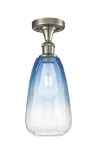 Innovations Lighting 516-1C-SN-G480-6SB - Brookhaven Almond - 1 Light - 6 inch - Brushed Satin Nickel - Semi-Flush Mount