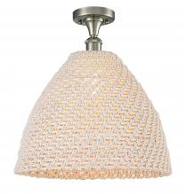 Innovations Lighting 516-1C-SN-NBD-16-NAT - Bristol Natural - 1 Light - 6 inch - Brushed Satin Nickel - Semi-Flush Mount