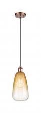 Innovations Lighting 516-1P-AC-G480-6AM - Brookhaven Almond - 1 Light - 6 inch - Antique Copper - Cord hung - Mini Pendant