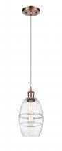 Innovations Lighting 516-1P-AC-G557-6CL - Vaz - 1 Light - 6 inch - Antique Copper - Cord hung - Mini Pendant