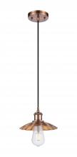 Innovations Lighting 516-1P-AC-M17-AC - Scallop - 1 Light - 8 inch - Antique Copper - Cord Hung - Mini Pendant