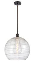 Innovations Lighting 516-1P-OB-G1213-14CL - Athens Deco Swirl - 1 Light - 14 inch - Oil Rubbed Bronze - Cord hung - Mini Pendant