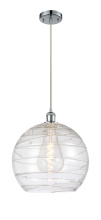 Innovations Lighting 516-1P-PC-G1213-14CL - Athens Deco Swirl - 1 Light - 14 inch - Polished Chrome - Cord hung - Mini Pendant
