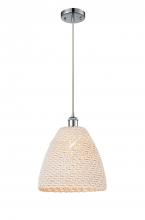 Innovations Lighting 516-1P-PC-NBD-12-NAT - Bristol Natural - 1 Light - 6 inch - Polished Chrome - Cord hung - Mini Pendant