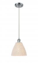 Innovations Lighting 516-1P-PC-NBD-75-NAT - Bristol Natural - 1 Light - 6 inch - Polished Chrome - Cord hung - Mini Pendant