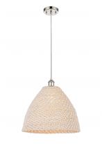 Innovations Lighting 516-1P-PN-NBD-16-NAT - Bristol Natural - 1 Light - 6 inch - Polished Nickel - Cord hung - Mini Pendant