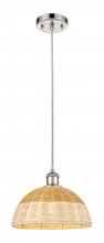Innovations Lighting 516-1P-PN-NBD2-12-NAT - Bristol Natural II - 1 Light - 12 inch - Polished Nickel - Cord hung - Mini Pendant
