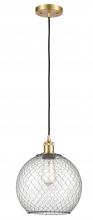 Innovations Lighting 516-1P-SG-G122-10CBK - Farmhouse Chicken Wire - 1 Light - 10 inch - Satin Gold - Cord hung - Mini Pendant