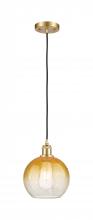 Innovations Lighting 516-1P-SG-G483-8AM - Brookhaven Globe - 1 Light - 8 inch - Satin Gold - Cord hung - Mini Pendant