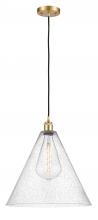 Innovations Lighting 516-1P-SG-GBC-164 - Berkshire - 1 Light - 16 inch - Satin Gold - Cord hung - Pendant