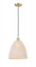 Innovations Lighting 516-1P-SG-NBD-12-NAT - Bristol Natural - 1 Light - 6 inch - Satin Gold - Cord hung - Mini Pendant