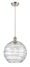 Innovations Lighting 516-1P-SN-G1213-12CL - Athens Deco Swirl - 1 Light - 12 inch - Brushed Satin Nickel - Cord hung - Mini Pendant