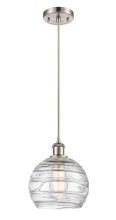 Innovations Lighting 516-1P-SN-G1213-8CL - Athens Deco Swirl - 1 Light - 8 inch - Brushed Satin Nickel - Cord hung - Mini Pendant