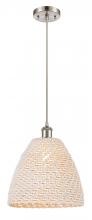 Innovations Lighting 516-1P-SN-NBD-12-NAT - Bristol Natural - 1 Light - 6 inch - Brushed Satin Nickel - Cord hung - Mini Pendant