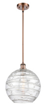 Innovations Lighting 516-1S-AC-G1213-12CL - Athens Deco Swirl - 1 Light - 12 inch - Antique Copper - Stem hung - Mini Pendant
