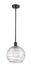 Innovations Lighting 516-1S-BK-G1213-10CL - Athens Deco Swirl - 1 Light - 10 inch - Matte Black - Stem hung - Mini Pendant
