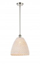 Innovations Lighting 516-1S-PN-NBD-12-NAT - Bristol Natural - 1 Light - 6 inch - Polished Nickel - Mini Pendant