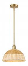 Innovations Lighting 516-1S-SG-NBD2-12-NAT - Bristol Natural II - 1 Light - 12 inch - Satin Gold - Stem hung - Mini Pendant