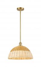 Innovations Lighting 516-1S-SG-NBD2-16-NAT - Bristol Natural II - 1 Light - 16 inch - Satin Gold - Stem hung - Mini Pendant